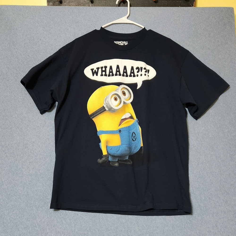 Despicable Me 2 black minion tee shirt. Size XL